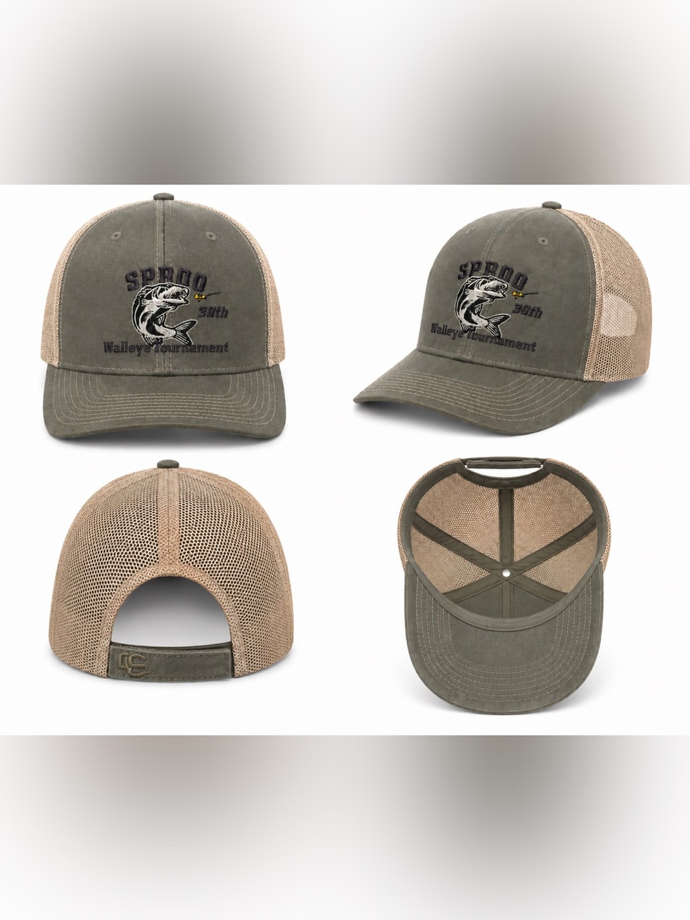 Olive Men's Trucker Cap — Breathable Mesh Fishing Hat